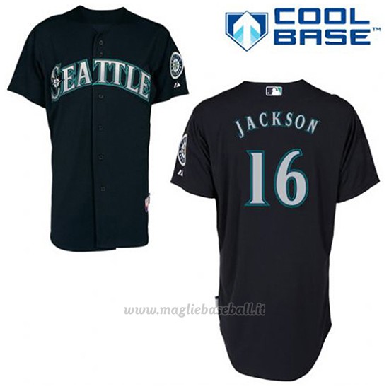 Maglia Baseball Uomo Seattle Mariners Austin Jackson 16 Blu Blu Alterner Cool Base